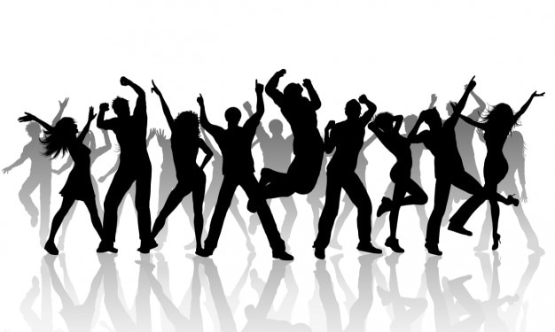 Free vector silhouettes of people dancing