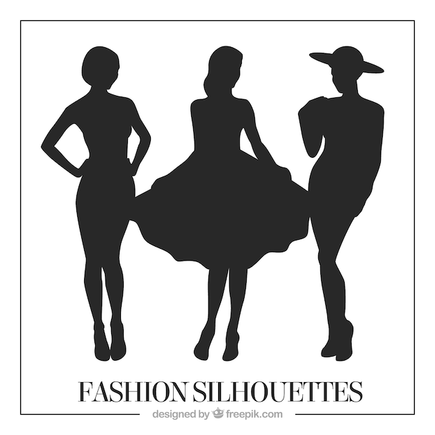 Silhouettes of sophisticated models pack