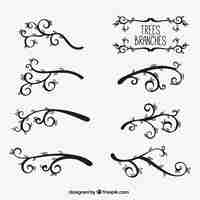 Free vector silhouettes of tree branches