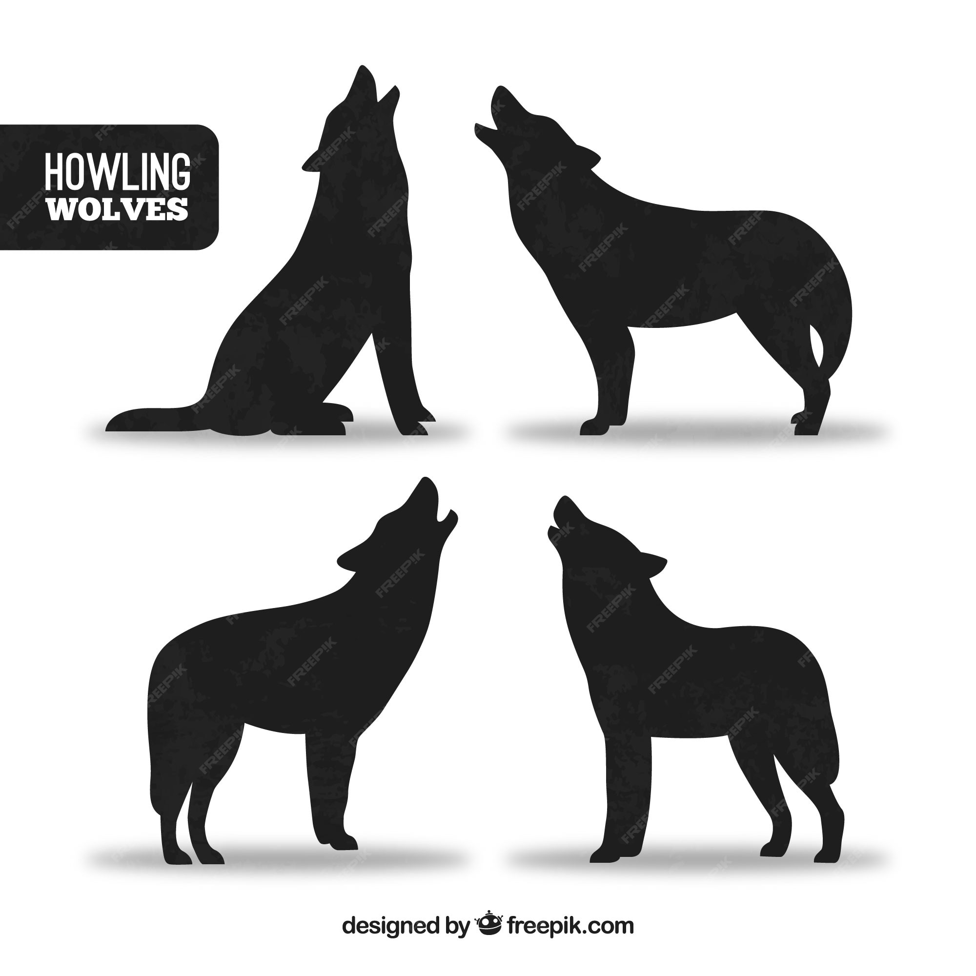 howling wolf silhouette