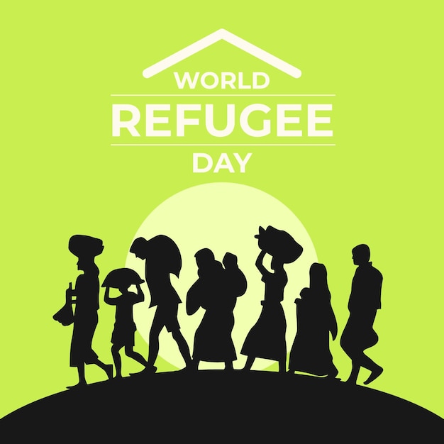 Free vector silhouettes world refugee day event