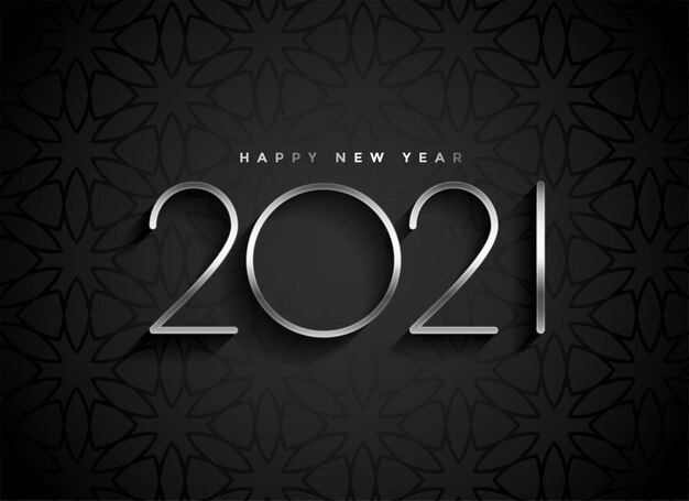 黒の背景にシルバー2021新年のテキスト