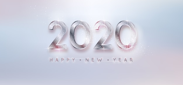 Silver background new year 2020
