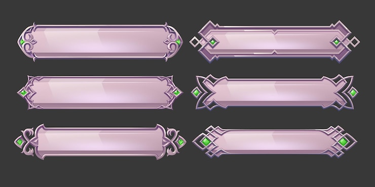 Free Vector silver buttons with fantasy frames