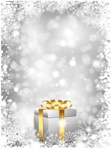 Free vector silver christmas gift background