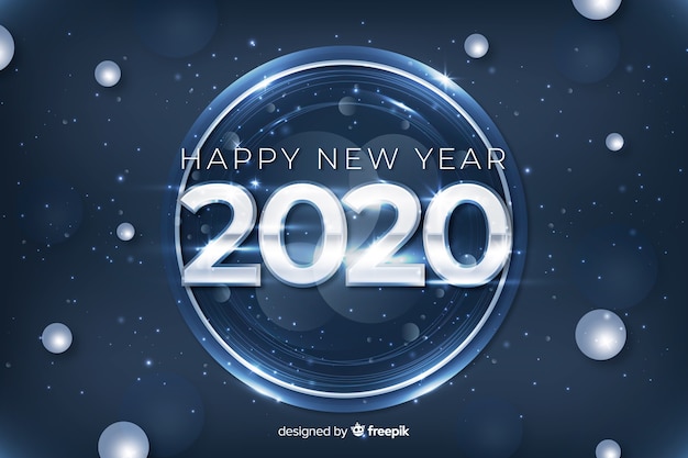 Серебряный дизайн для события нового года 2020