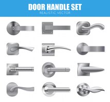 Silver door handle collection