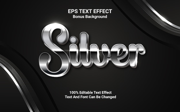 Silver eps text effect