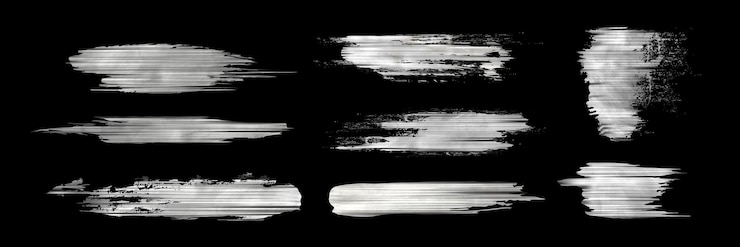 Free Vector silver foil brush strokes collection