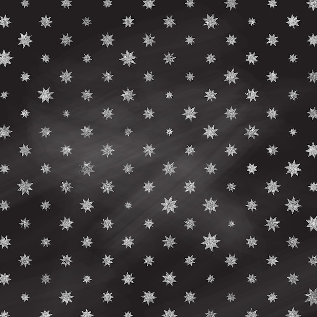 黒板の質感に銀箔の星のパターン