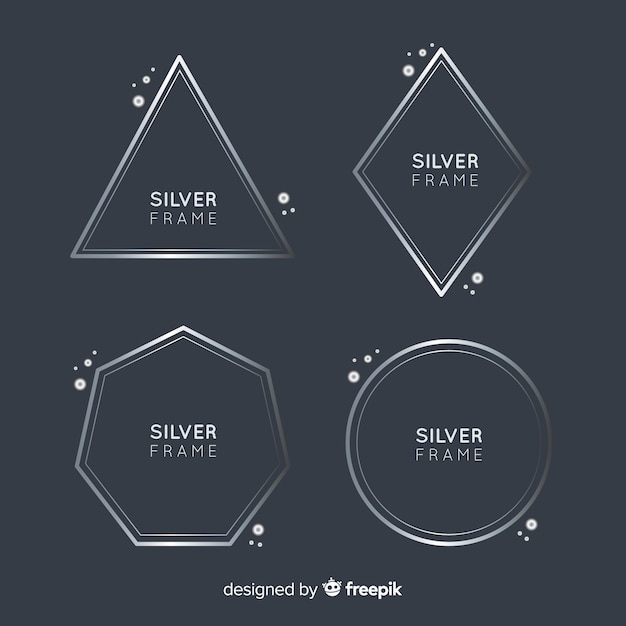 Free vector silver frame collection