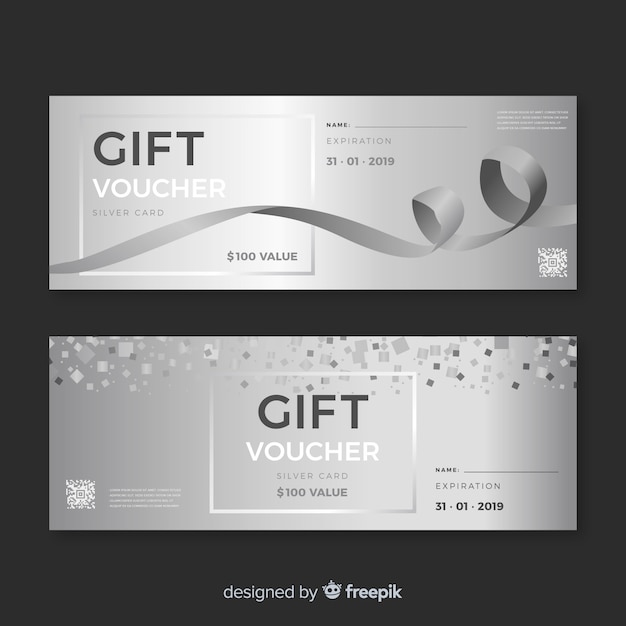 Free vector silver gift voucher