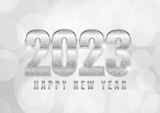 Silver glitter Happy New Year background