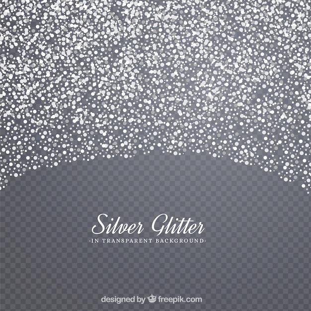 Silver glitter with transparent background
