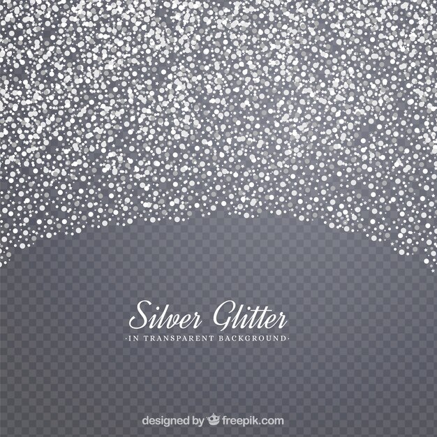 Silver glitter with transparent background