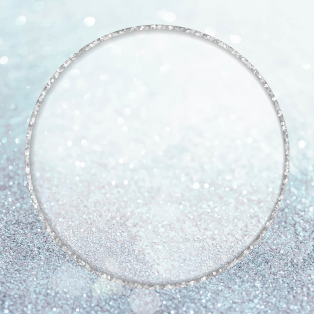 Free vector silver glittery round frame