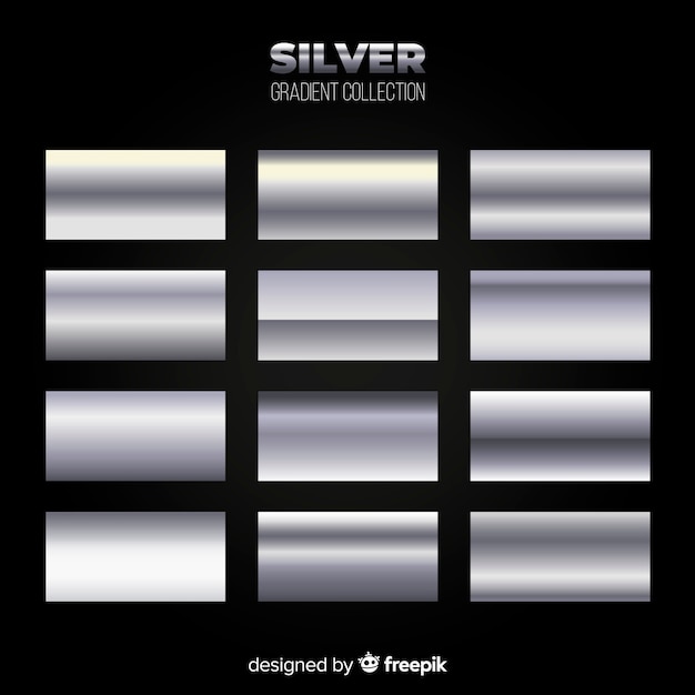 Free vector silver gradient pack