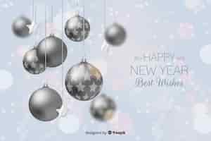 Free vector silver happy new year 2020