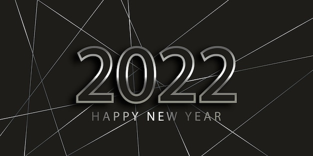 Free vector silver happy new year banner with low poly design