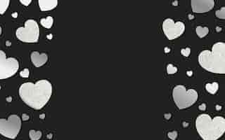 Free vector silver hearts background design vector