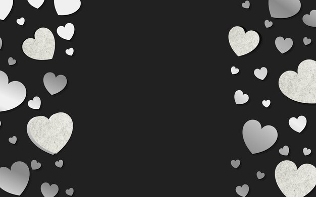 Silver hearts background design vector