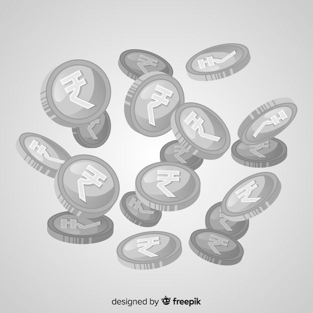 Free vector silver indian rupee