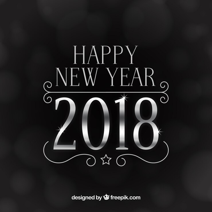 Free Vector silver new year 2018 background 