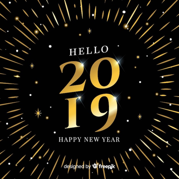 Silver new year 2019 background