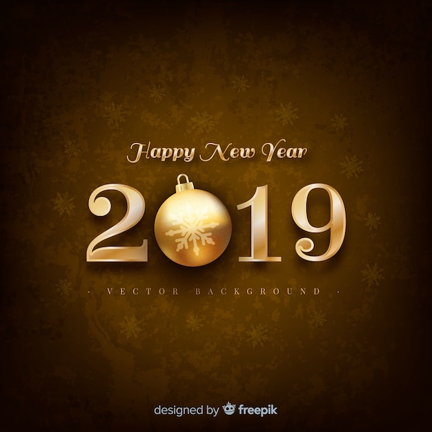 Silver new year 2019 background