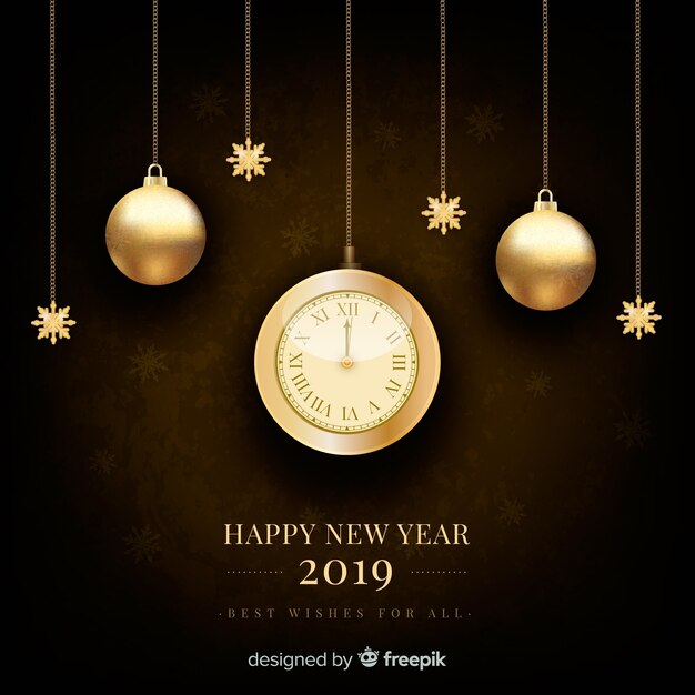 Silver new year 2019 background