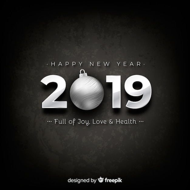 Silver new year 2019 background