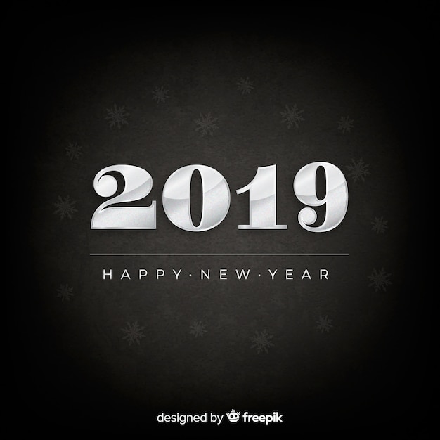 Free vector silver new year 2019 background