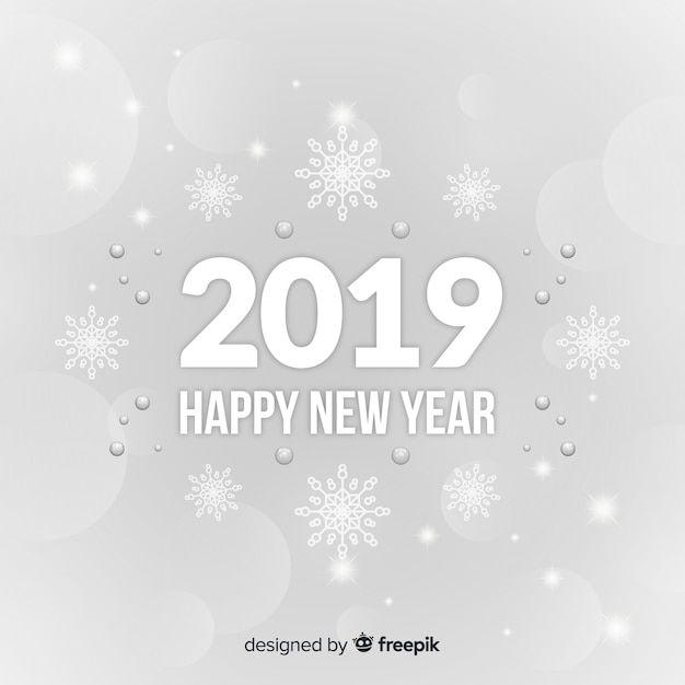 Silver new year 2019 background