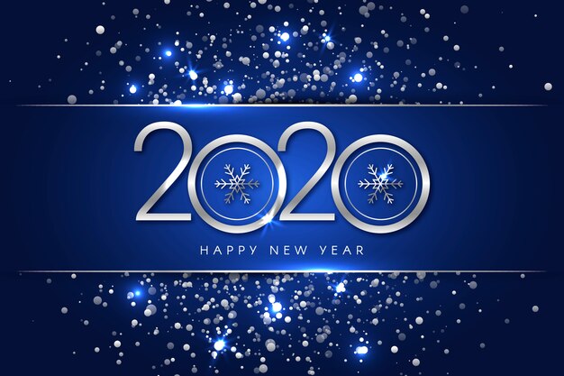 Silver new year 2020 background concept