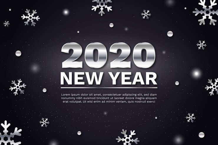 Бесплатный Вектор серебряный новый год 2020 фон концепция