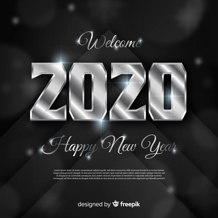Бесплатный Вектор серебряный новогодний фон 2020