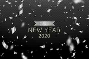 Бесплатное векторное изображение Серебряный новогодний фон 2020