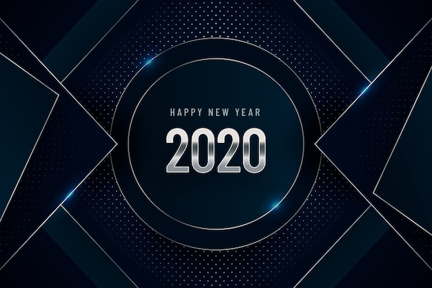 Free vector silver new year 2020 background