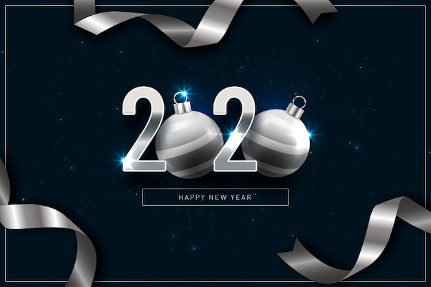 Free vector silver new year 2020 background