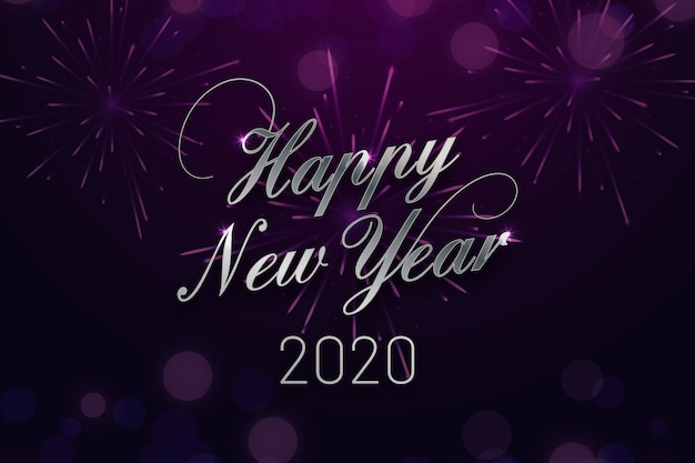 Silver new year 2020 background