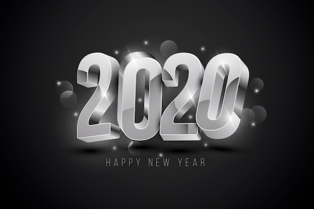 Silver new year 2020 background