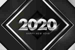 Free vector silver new year 2020 background