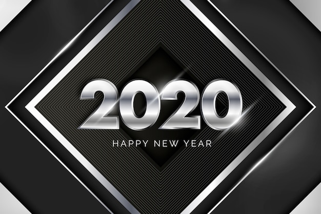 Silver new year 2020 background