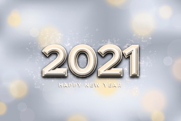 Silver new year 2021 background