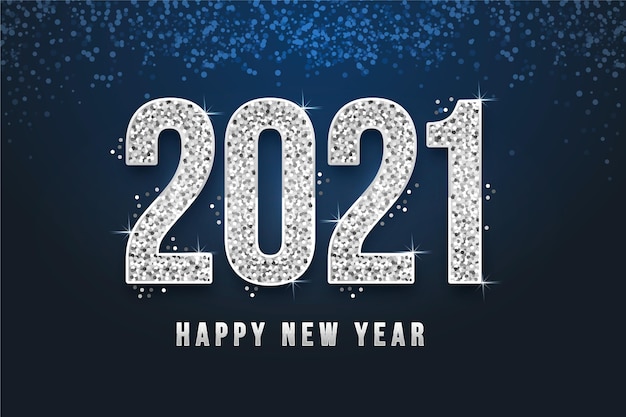 免费矢量银新2021年的背景