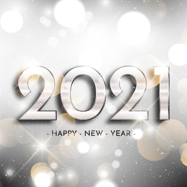 Free vector silver new year 2021 background