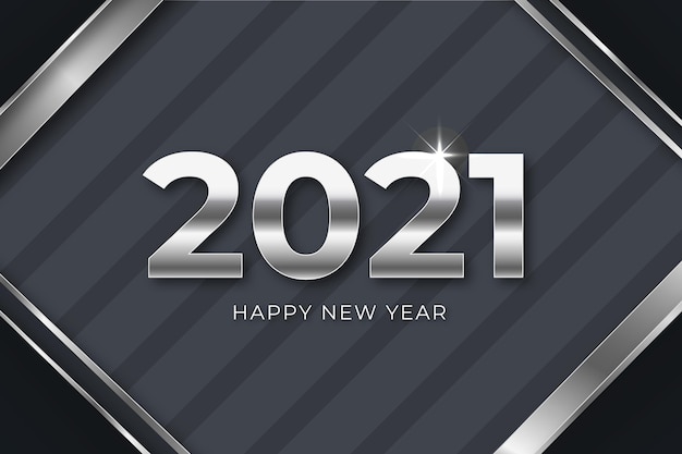 Silver new year 2021 background