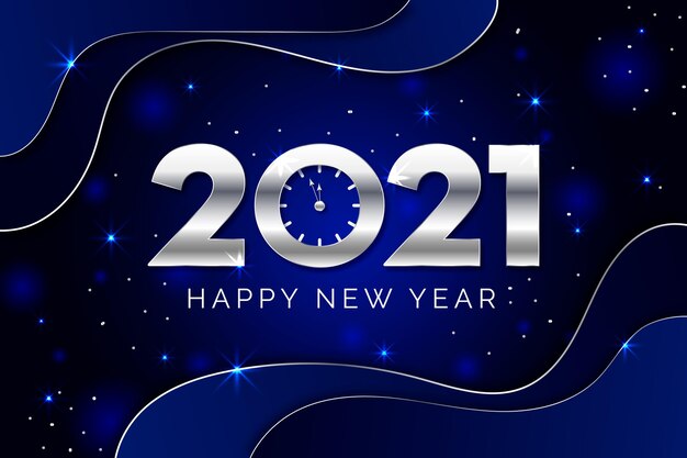 Silver new year 2021 background