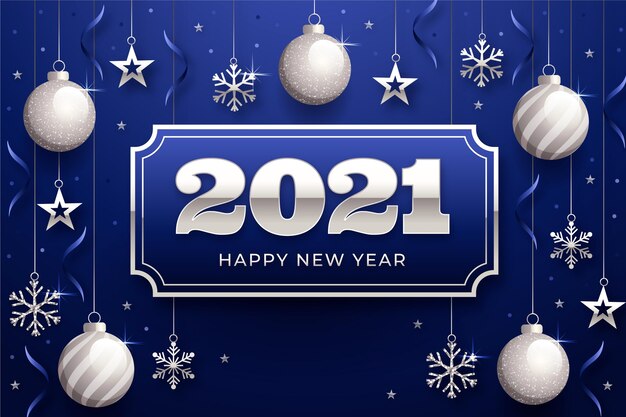Free vector silver new year 2021 background