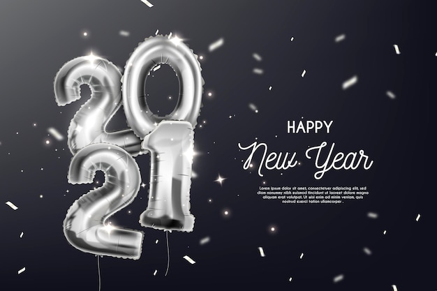 Silver new year 2021 background